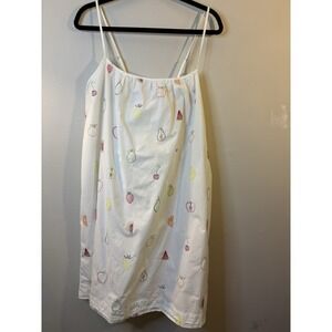 PRINTFRESH Fruit Embroidered Nightgown XL Organic Cotton